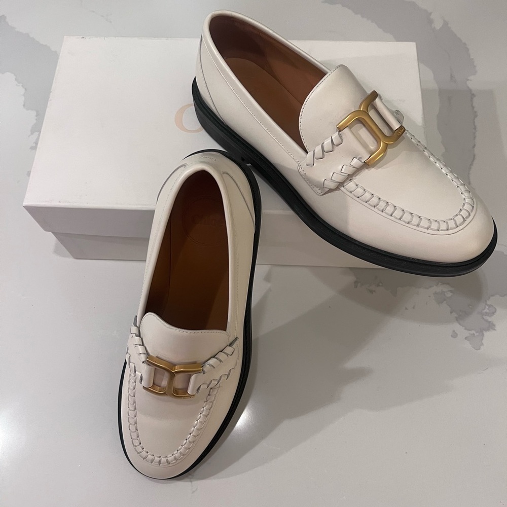 Chloe Marcie Loafers with Gold Accent